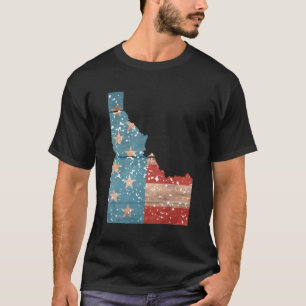 Camiseta Estado Do Idaho Bandeira Patriótica Dos Eua Para M