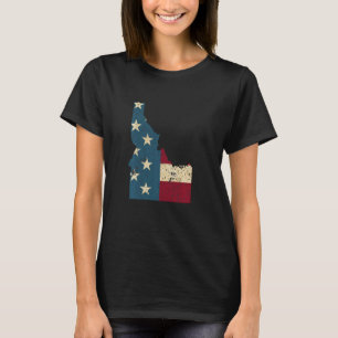 Camiseta Estado do Idaho Patriótico EUA Bandeira para Mulhe