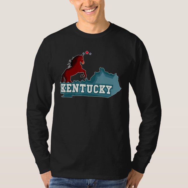 Camiseta Estado do Mapa do Cavalo do Kentucky (Frente)