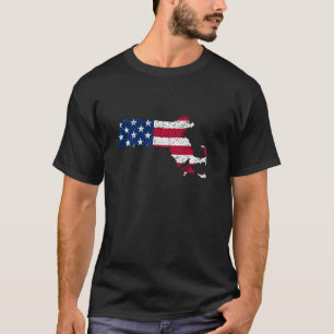 Camiseta Estado do Massachusetts Patriotic USA Flag for Men