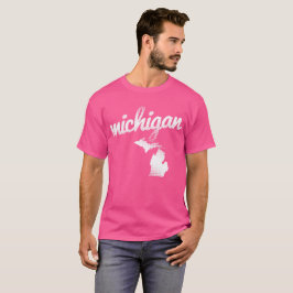 Camiseta Estado do Michigan no rosa