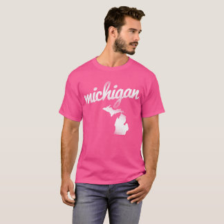 Camiseta Estado do Michigan no rosa