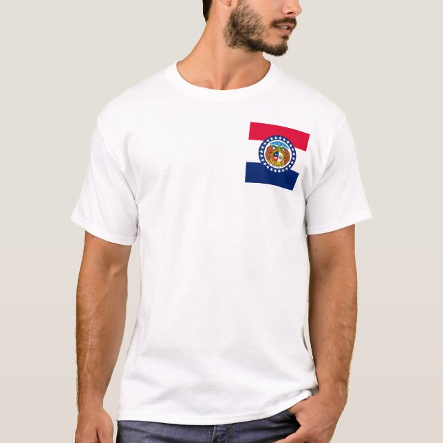 Camiseta Estado do Missouri Flag Design (Frente)