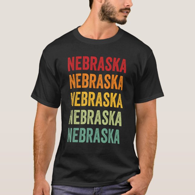 Camiseta Estado do Nebraska Rainbow (Frente)