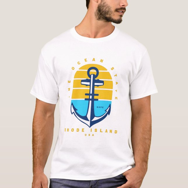 Camiseta Estado do Oceano Rhode Island (Frente)