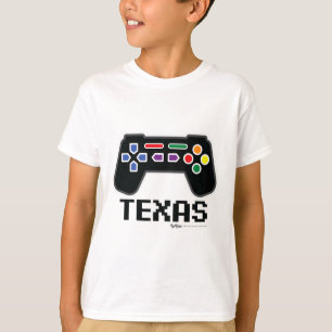 Camiseta Estado do Texas de jogador de 8 bits