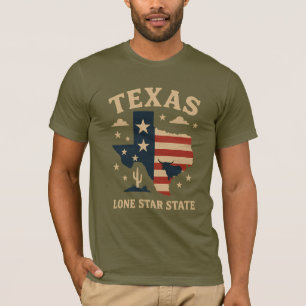 Camiseta Estado do Texas Lone Star - Símbolo de Força e Ide