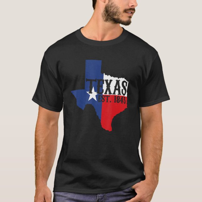 Camiseta Estado do Texas Pride Texas Est 1845 (Frente)
