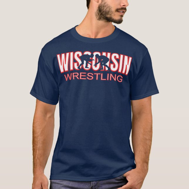 Camiseta Estado do Treinador da Equipe de Luta de Wisconsin (Frente)