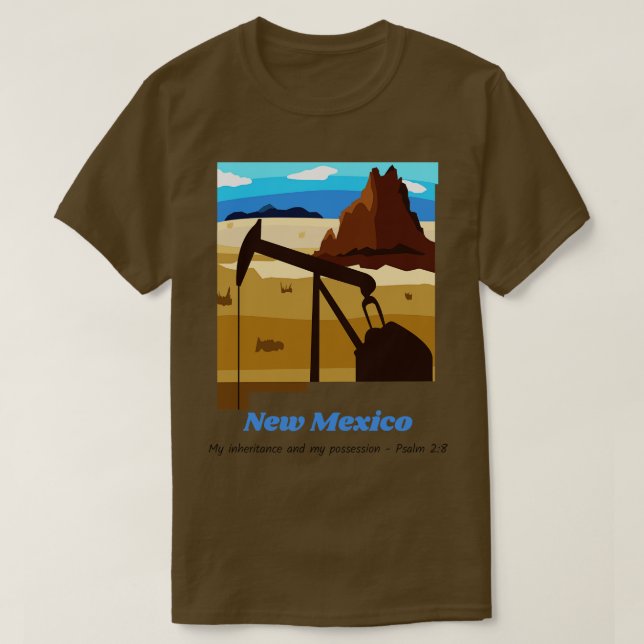 Camiseta Estado dos EUA no Novo México Salm 28 My Heritance (Frente do Design)