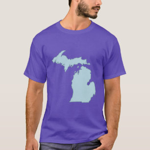 Camiseta Estado inicial do Michigan Descreve Azul Grande