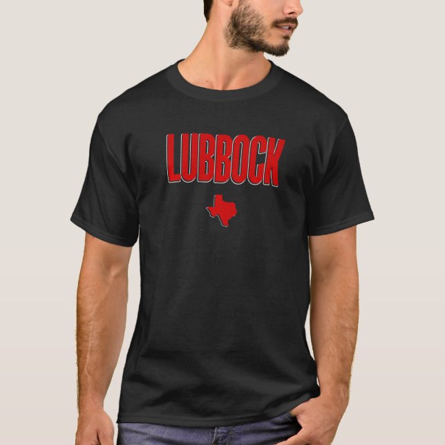 Camiseta Estado inicial do Texas Lubbock (Frente)