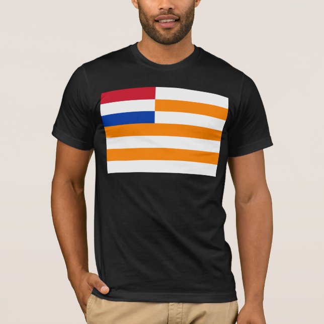Camiseta Estado livre alaranjado, bandeira de África do Sul (Frente)