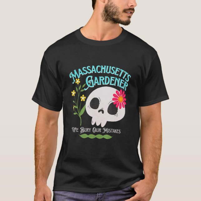 Camiseta Estado Mãe de Massachusetts Gardener Cute Sk (Frente)