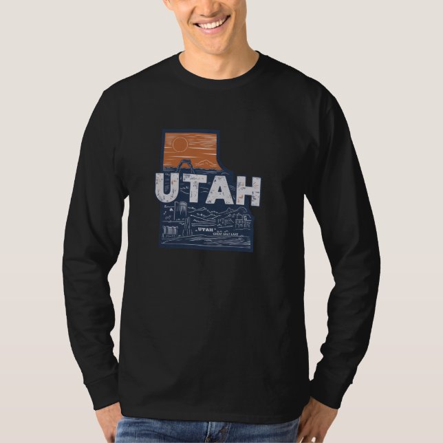 Camiseta Estado - Marcas Cênicas do Utah (Frente)
