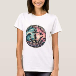 Camiseta Estado Oceânico de Espírito Âncora Vintage Onda do