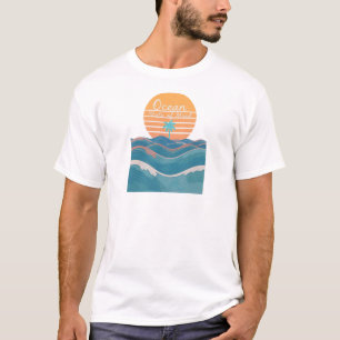 Camiseta Estado Oceânico de Espírito Tropical Praia Pôr do