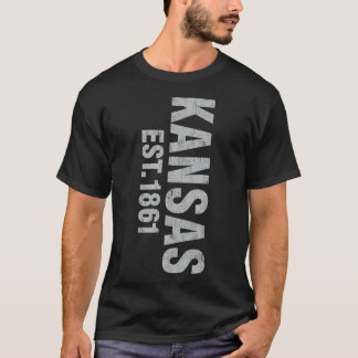 Camiseta Estado patriótico americano do Kansas aflição lega