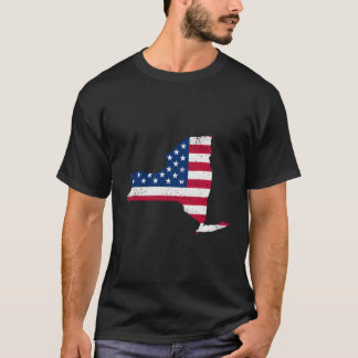 Camiseta Estado Patriótico De Nova Iorque, Estado Americano