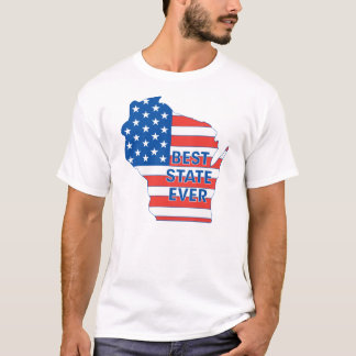 Camiseta Estado patriótico de Wisconsin "melhor nunca "