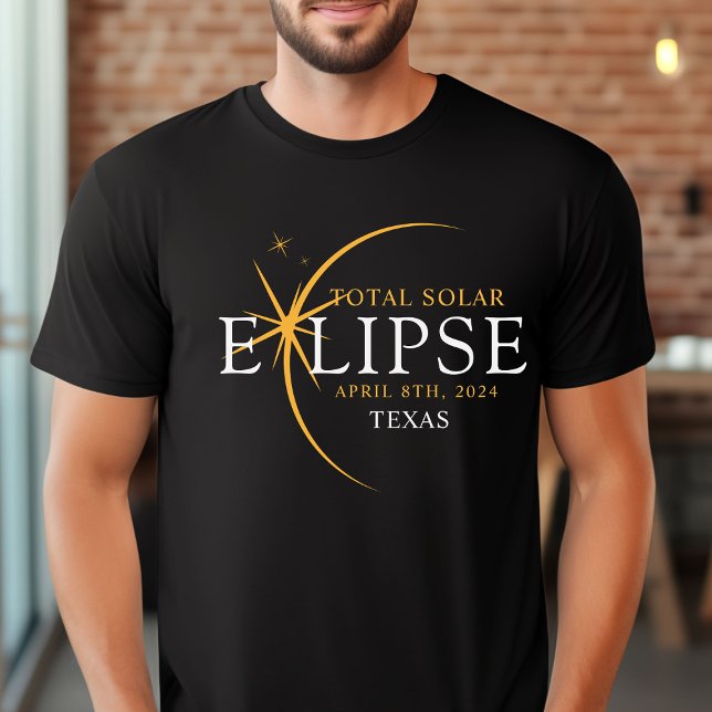 Camiseta Estado Personalizado Moderno 2024 Eclipse Solar To (Criador carregado)