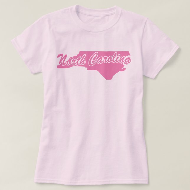 Camiseta Estado Rosa Carolina do Norte (Frente do Design)