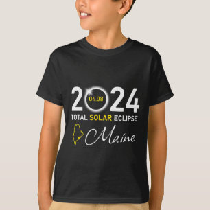 Camiseta Estado Total do Eclipse Solar Maine 2024
