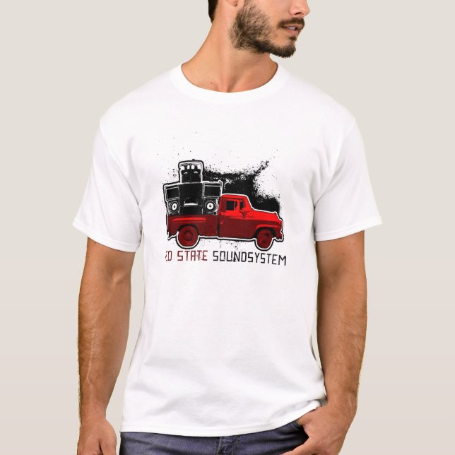 Camiseta Estado vermelho Soundsystem - caminhão vermelho (Frente)
