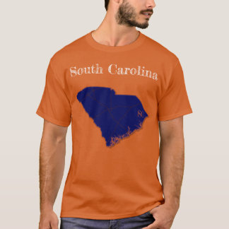 Camiseta Estados da Carolina do Sul [Design Azul Marinho]