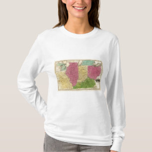 Camiseta Estados Ocidentais com o mapa inserir de Michigan