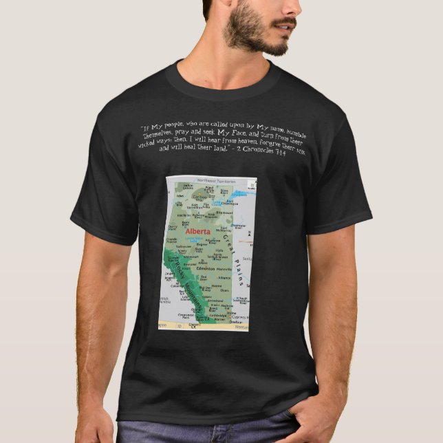 Camiseta Estados, províncias e territórios - Alberta (Frente)