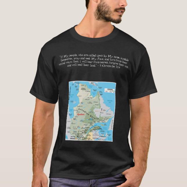 Camiseta Estados, províncias e territórios - Quebec (Frente)