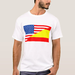 Camiseta estados unidos - américa - espanha metade pavilhão