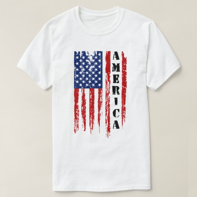 Camiseta Estados Unidos - Bandeira Americana Incomodada (Frente do Design)