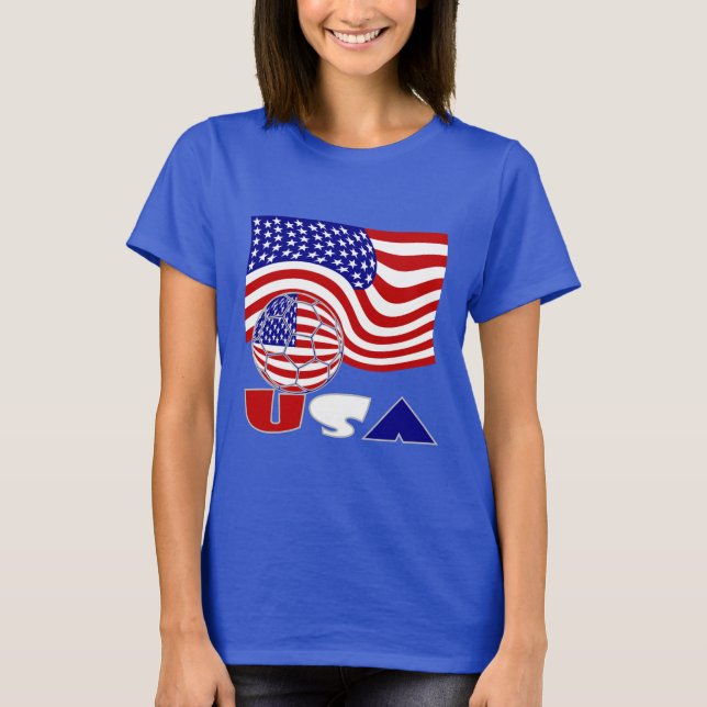 Camiseta Estados Unidos Bandeira EUA Soccer Ball (Frente)