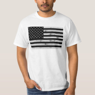 Camiseta Estados Unidos bandeira Madeira Rústica Madeira Ne