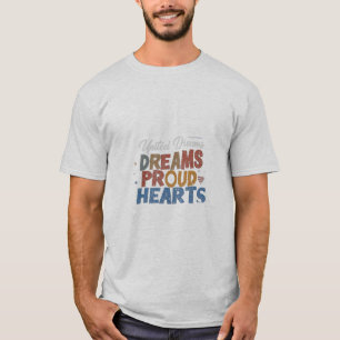 camiseta Estados Unidos corações orgulhosos design
