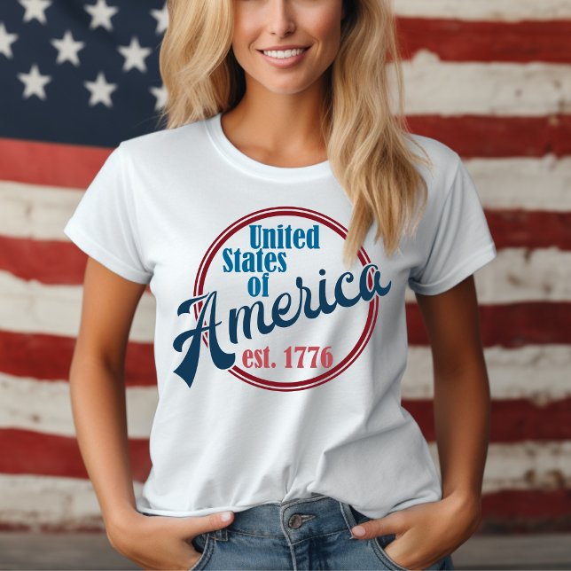 Camiseta Estados Unidos da América. 1776 Patriótico (United States of American Est. 1776 Patriotic T-Shirt)