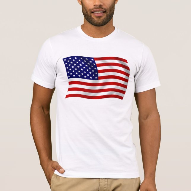 Camiseta Estados Unidos da América (EUA) Flag T-shirt (Frente)