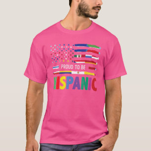 Camiseta Estados Unidos E Bandeira Latino-Americana Orgulha