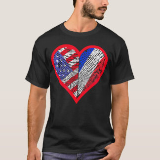 Camiseta Estados Unidos e França Países Terceiros Um Coraçã