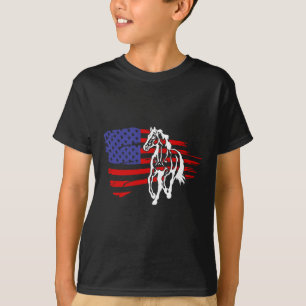 Camiseta Estados Unidos Flag Patriotic Horse presente eques