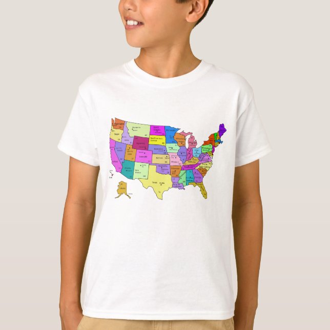 Camiseta Estados Unidos - Mapa de T-Shirt (Frente)