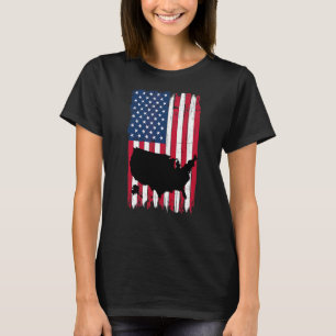 Camiseta Estados Unidos Mapeiam Silhouette American Flag Us