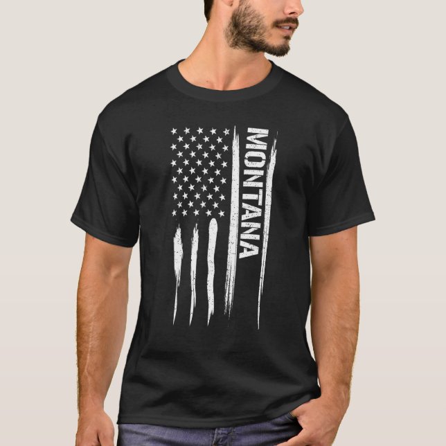 Camiseta Estados Unidos Montana - Estados de bandeira ameri (Frente)