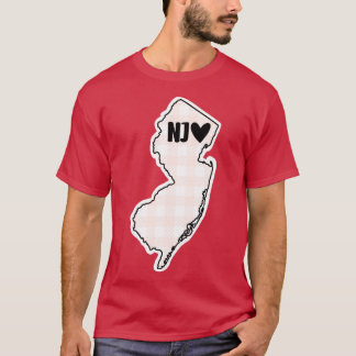 Camiseta Estados Unidos, Nova Jersey, xadrez rosa