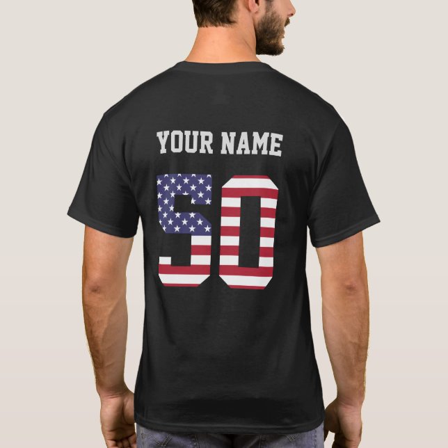 Camiseta Estados Unidos Número 50 - T-Shirt Personalizado (Verso)