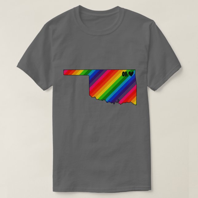 Camiseta Estados Unidos, Oklahoma, arco-íris (Frente do Design)