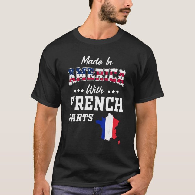 Camiseta Estados Unidos Partes Franceses França Mapeia Ance (Frente)