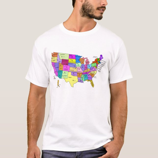 Camiseta Estados Unidos rotulados com letras maiúsculas (Frente)